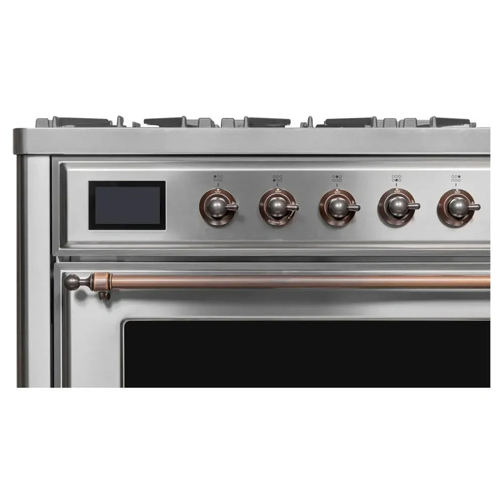 ILVE Majestic II 36" Dual Fuel Freestanding Range in Stainless Steel with Burnished Trim, UM09FDNS3SSB