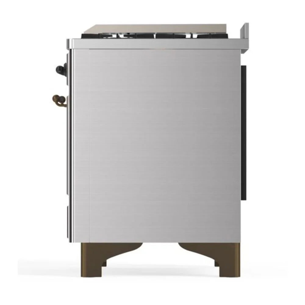 ILVE Majestic II 36" Dual Fuel Freestanding Range in Stainless Steel with Burnished Trim, UM09FDNS3SSB