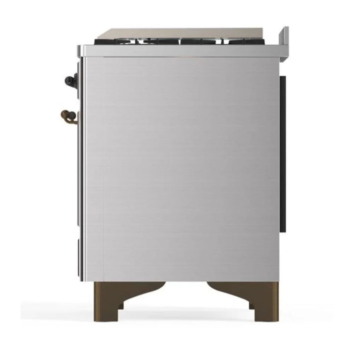 ILVE Majestic II 36" Dual Fuel Freestanding Range in Stainless Steel with Burnished Trim, UM09FDNS3SSB