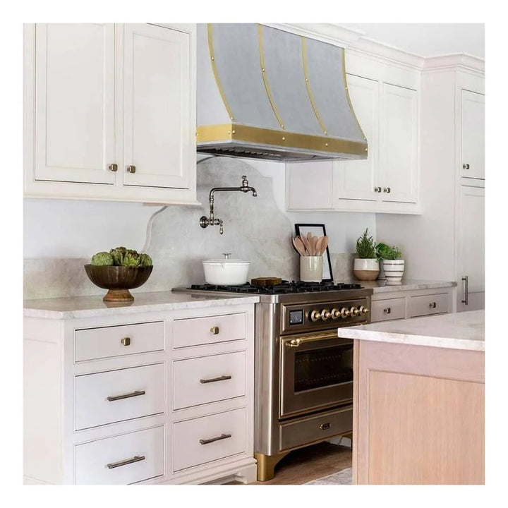 ILVE Majestic II 36" Dual Fuel Freestanding Range in Stainless Steel with Brass Trim, UM09FDNS3SSG