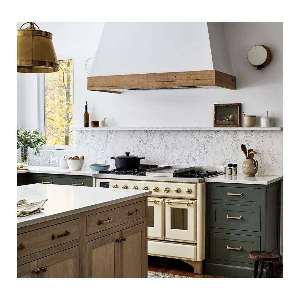 ILVE Majestic II 48" Dual Fuel Freestanding Range in Antique White with Brass Trim, UM12FDNS3AWG