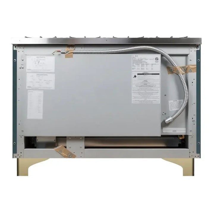 ILVE Majestic II 48" Dual Fuel Freestanding Range in Blue Grey with Brass Trim, UM12FDNS3BGG