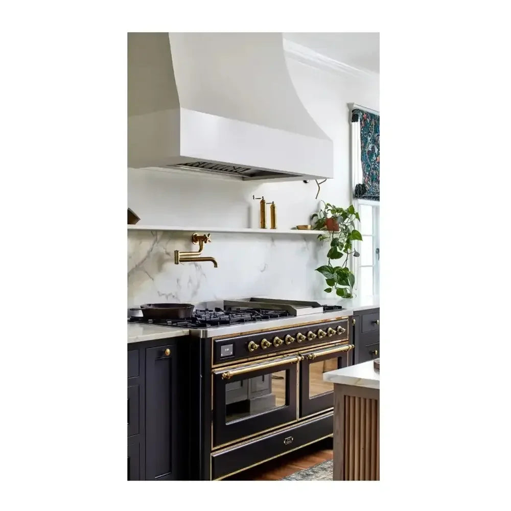 ILVE Majestic II 60" Dual Fuel Freestanding Range in Graphite Matte with Brass Trim, UM15FDNS3MGG