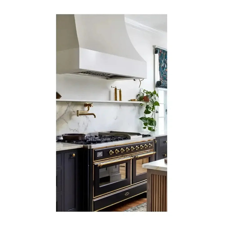 ILVE Majestic II 60" Dual Fuel Freestanding Range in Graphite Matte with Brass Trim, UM15FDNS3MGG