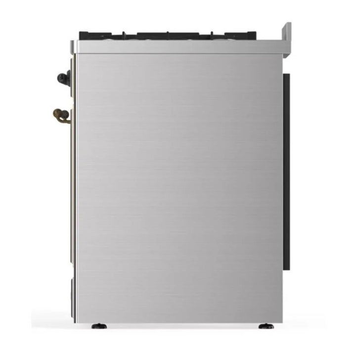 ILVE Majestic II 30" Dual Fuel Freestanding Range in Stainless Steel with Burnished Trim, UM30DNE3SSB