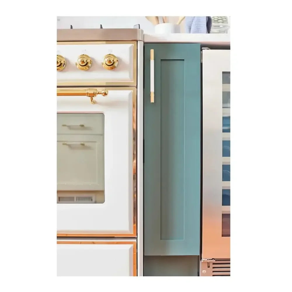 ILVE Majestic II 30" Dual Fuel Freestanding Range in White with Brass Trim, UM30DNE3WHG