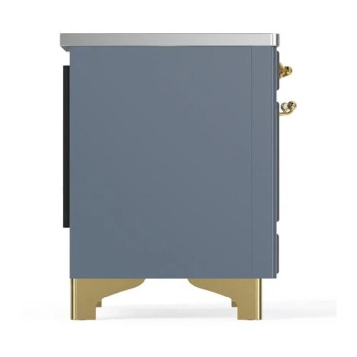 ILVE Majestic II 40" Induction Freestanding Range in Blue Grey with Brass Trim, UMDI10NS3BGG