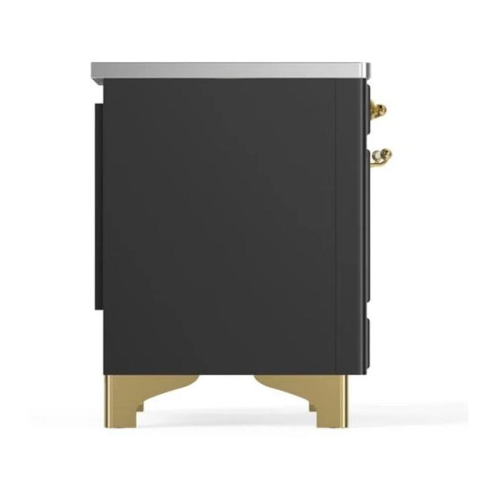 ILVE Majestic II 40" Induction Freestanding Range in Graphite Matte with Brass Trim, UMDI10NS3MGG