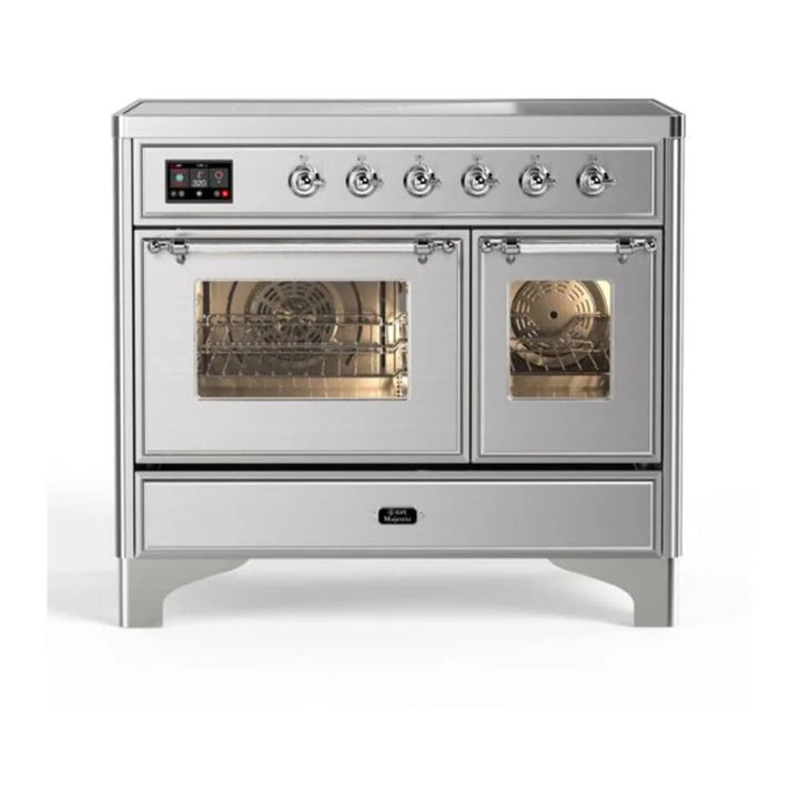 ILVE Majestic II 40" Induction Freestanding Range in Stainless Steel with Chrome Trim, UMDI10NS3SSC