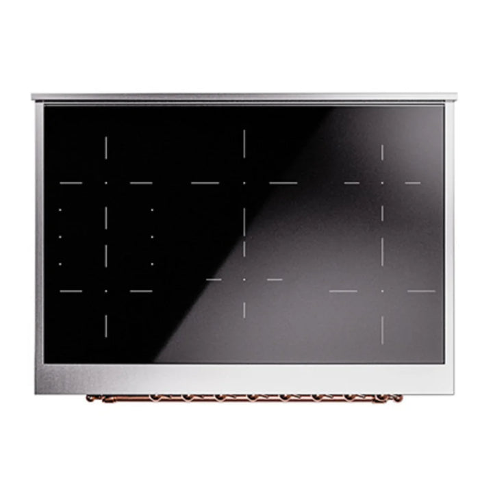 ILVE Nostalgie II Noblesse 36" Induction Freestanding Range in Midnight Blue with Copper Trim, UNI366NMPMBP