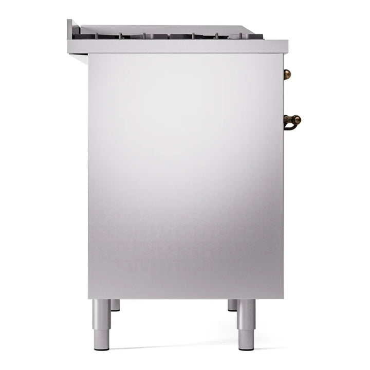ILVE Nostalgie II 40" Dual Fuel Freestanding Range in Stainless Steel with Burnished Trim, UPD40FNMPSSB