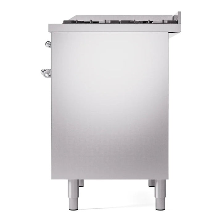 ILVE Nostalgie II 40" Dual Fuel Freestanding Range in Stainless Steel with Chrome Trim, UPD40FNMPSSCLP