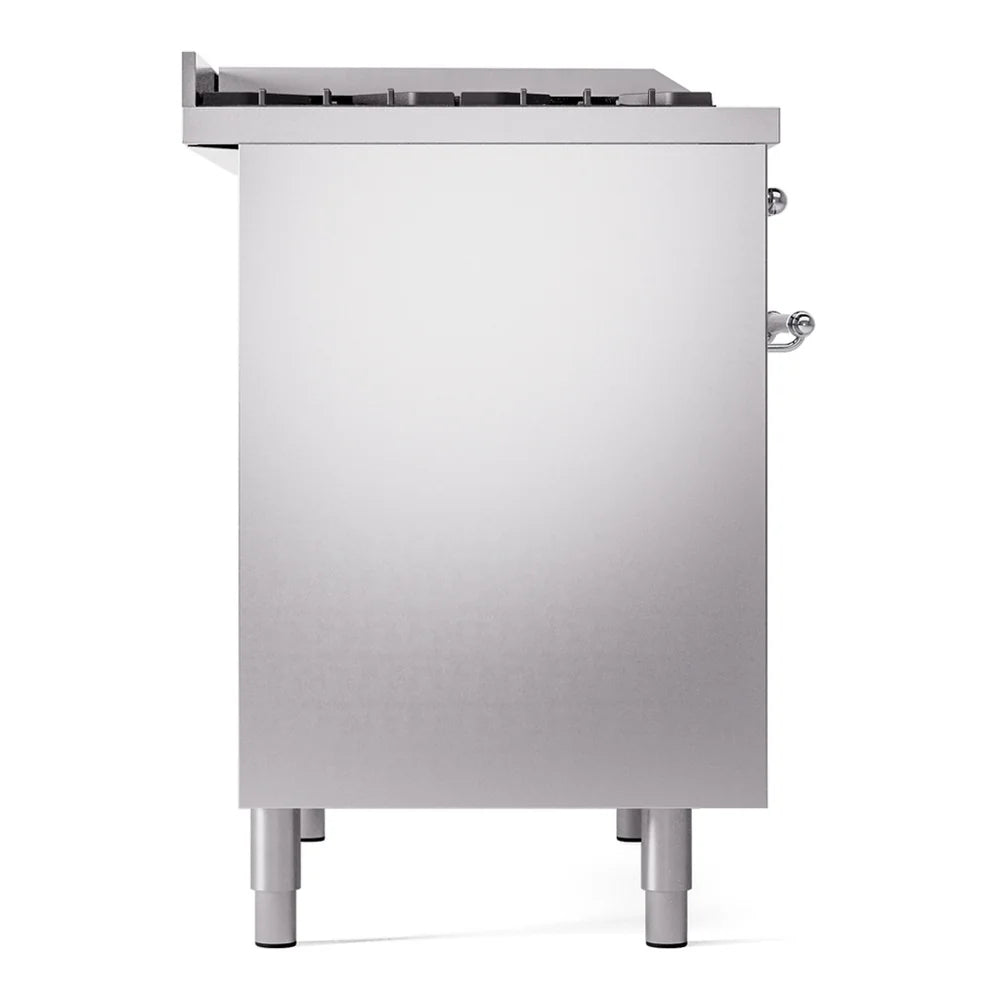 ILVE Nostalgie II 40" Dual Fuel Freestanding Range in Stainless Steel with Chrome Trim, UPD40FNMPSSC