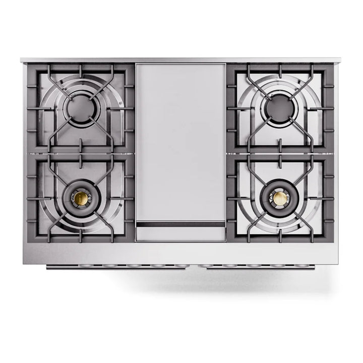 ILVE Professional Plus II 40" Dual Fuel Freestanding Range in Stainless Steel with Satin Trim, UPD40FWMPSSLP