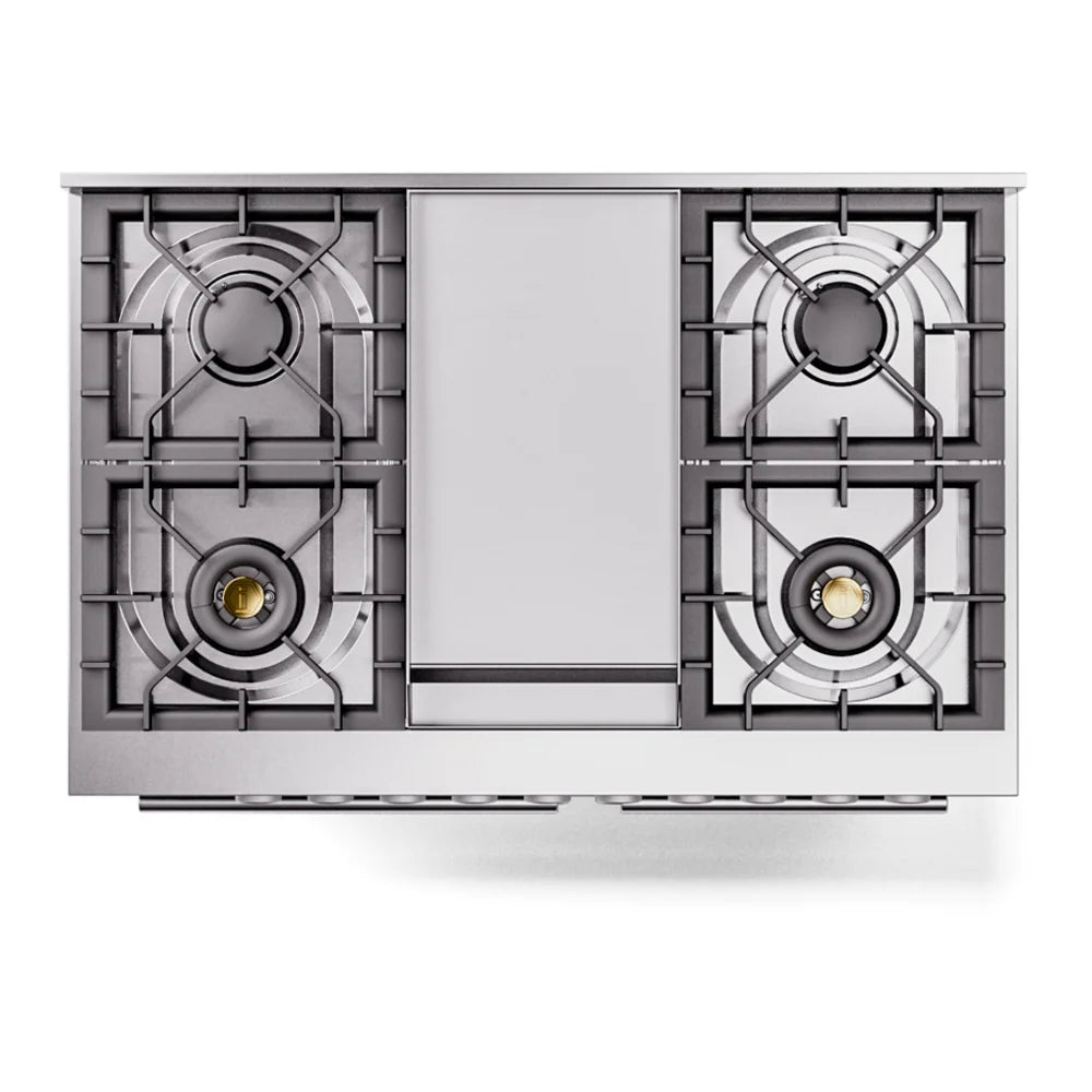 ILVE Professional Plus II 40" Dual Fuel Freestanding Range in Stainless Steel with Satin Trim, UPD40FWMPSS