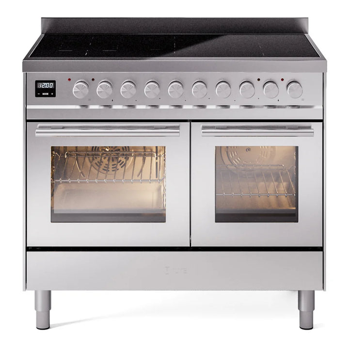 ILVE Professional Plus II 40" Induction Freestanding Range in Stainless Steel with Stainless Steel Trim, UPDI406WMPSS
