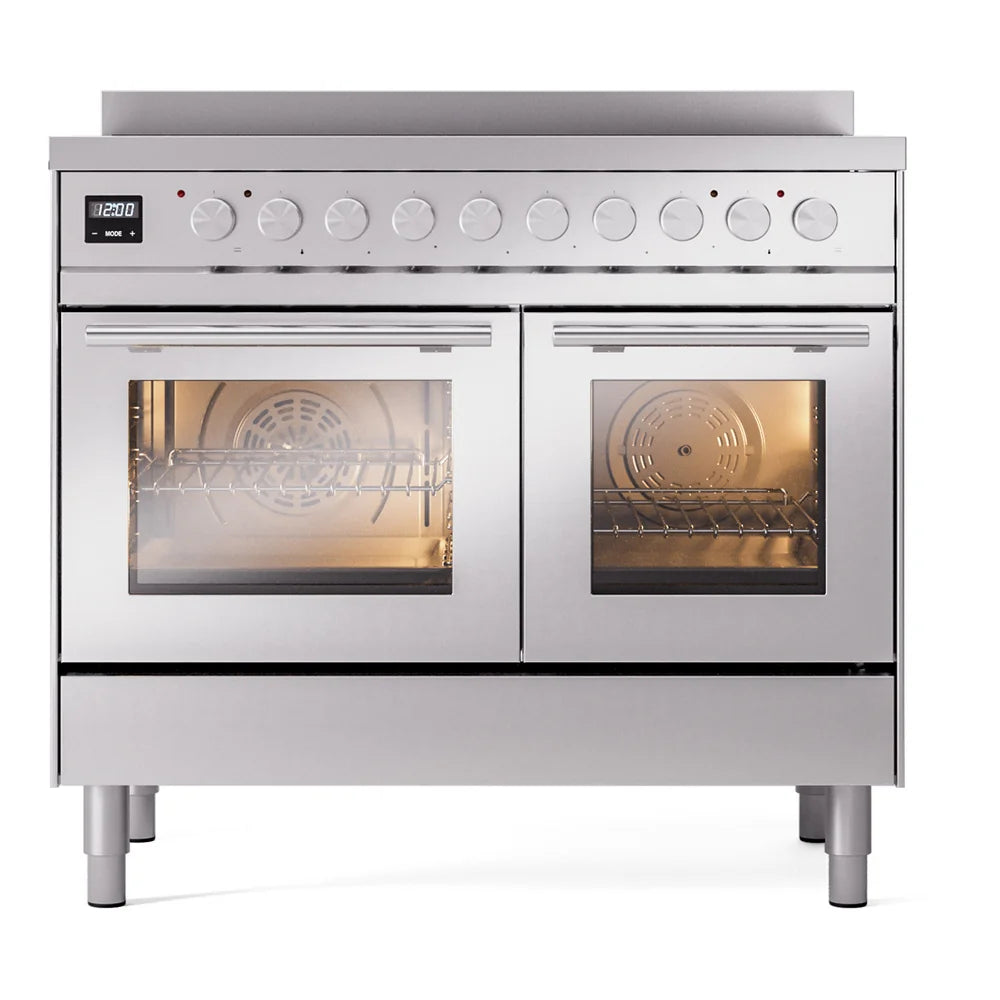 ILVE Professional Plus II 40" Induction Freestanding Range in Stainless Steel with Stainless Steel Trim, UPDI406WMPSS