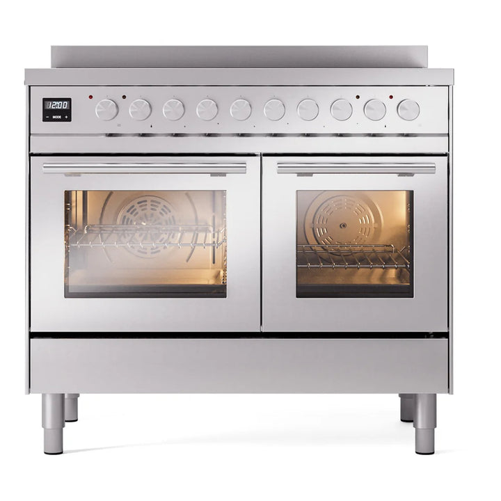 ILVE Professional Plus II 40" Induction Freestanding Range in Stainless Steel with Stainless Steel Trim, UPDI406WMPSS