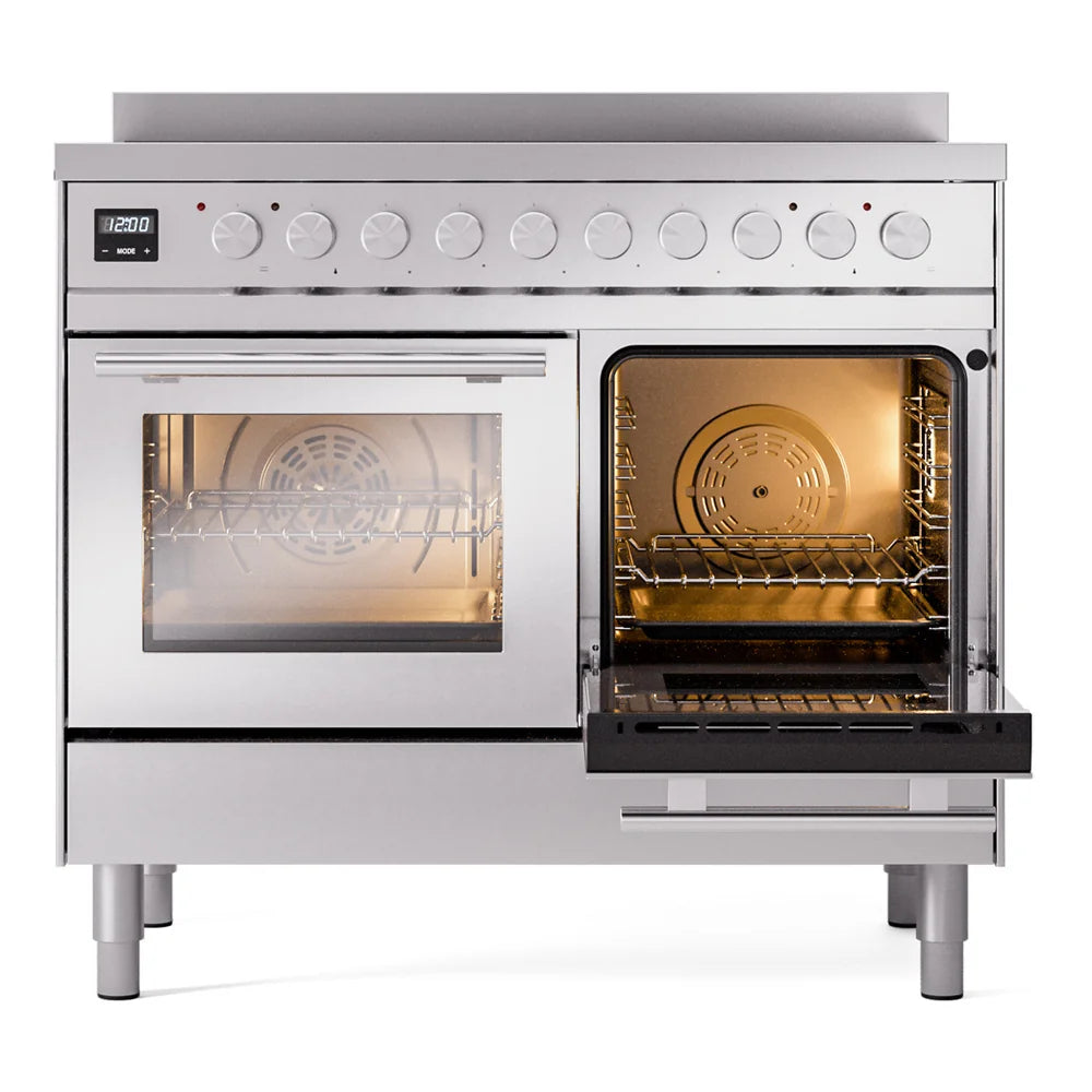 ILVE Professional Plus II 40" Induction Freestanding Range in Stainless Steel with Stainless Steel Trim, UPDI406WMPSS