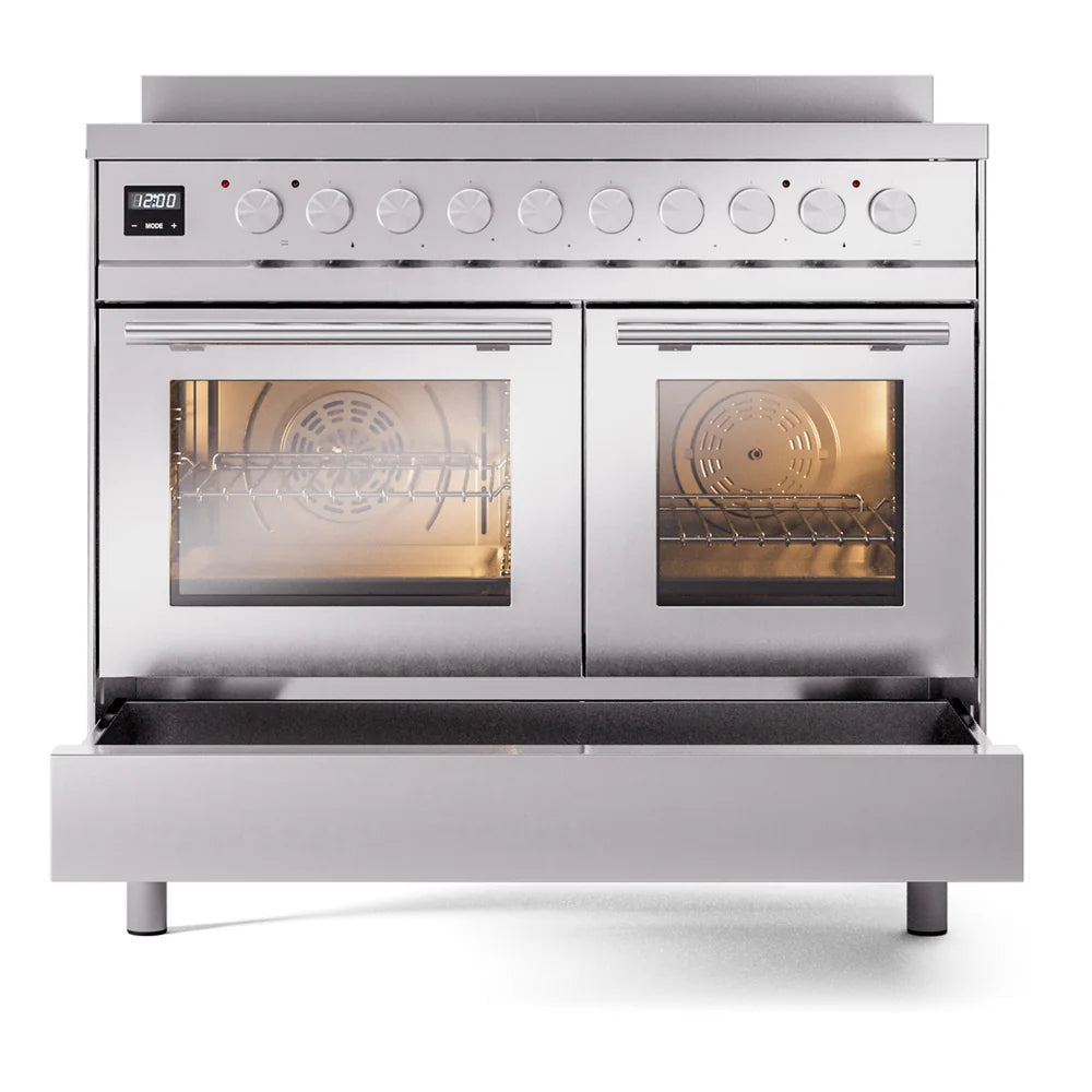 ILVE Professional Plus II 40" Induction Freestanding Range in Stainless Steel with Stainless Steel Trim, UPDI406WMPSS