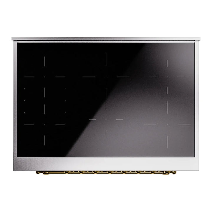 ILVE Nostalgie II 36" Induction Freestanding Range in Graphite Matte with Brass Trim, UPI366NMPMGG