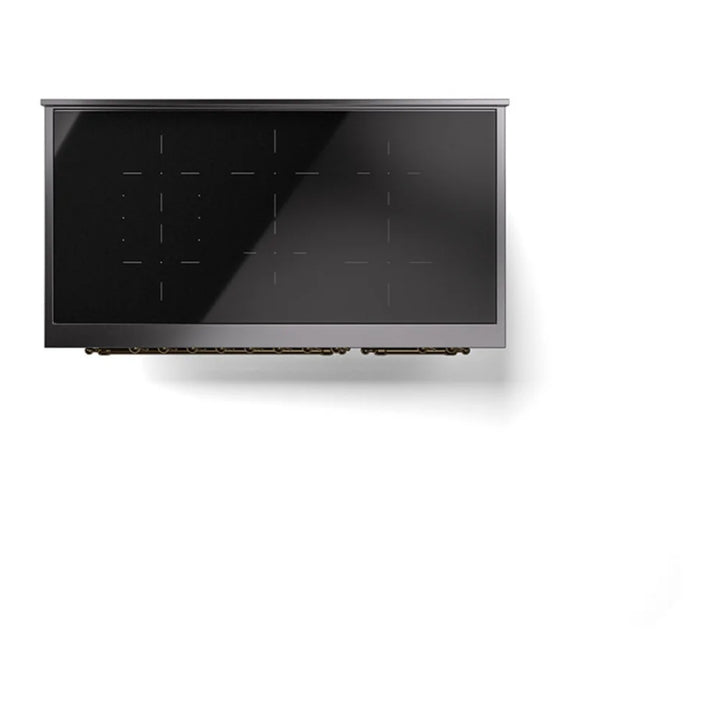 ILVE Nostalgie II 48" Induction Freestanding Range in Blue Grey with Brass Trim, UPI486NMPBGG
